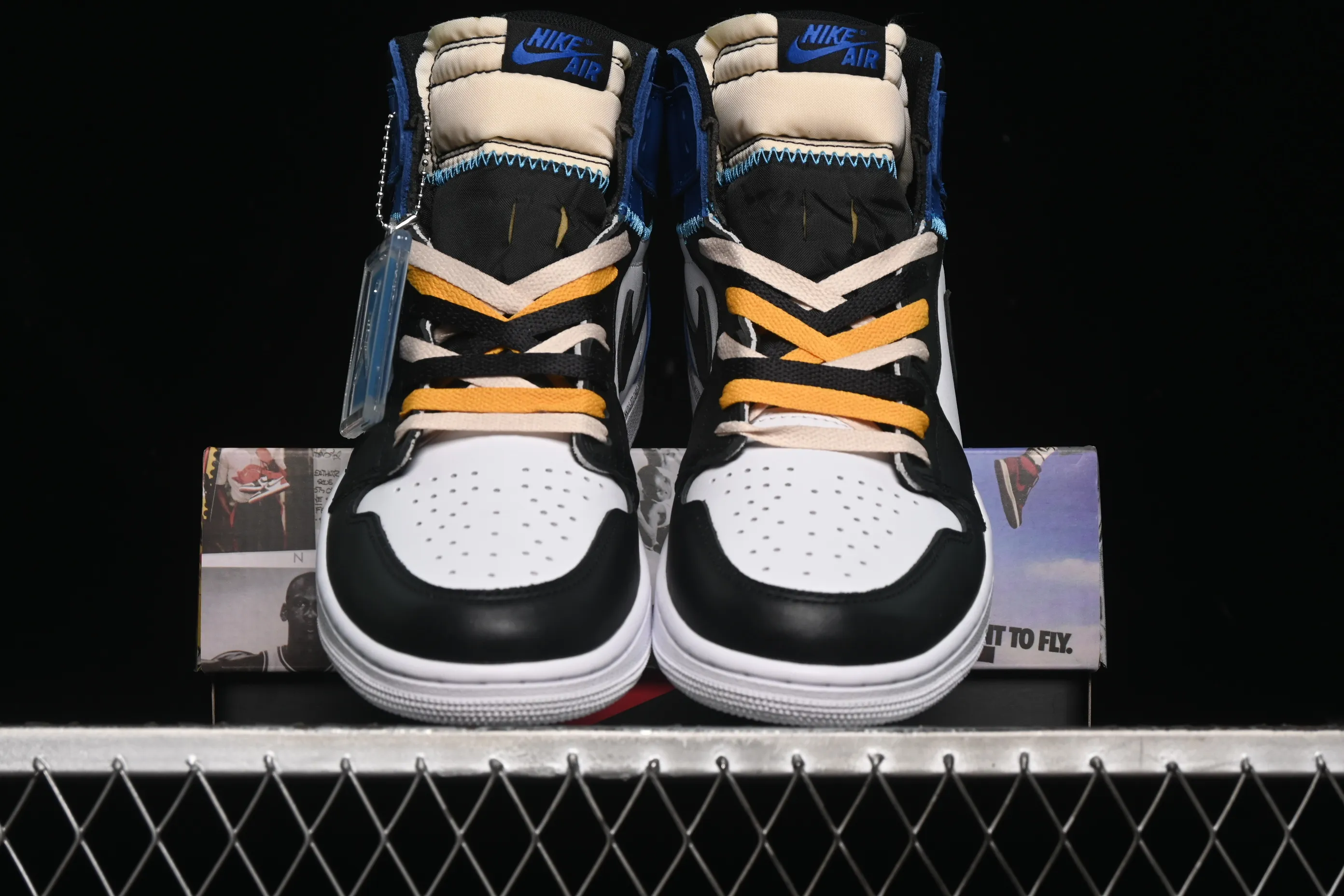 All categories Air Jordan Jordan series basketball shoes Air Jordan 1 High Fragment x Union x Air Jordan 1 Retro AJ1 Joe 1 new deconstructed royal blue high-top basketball shoes IO7847-001
